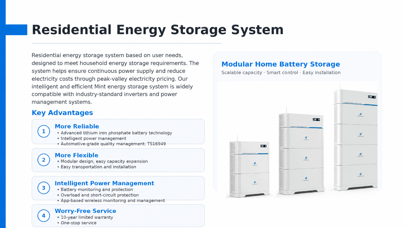 PRS-Individual Storage specification image 2 - battery energy storage system with PCS, EMS and commercial power storage configuration