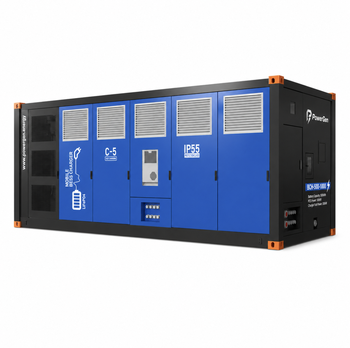 PMC - 500kW -1000kWh Mobile BESS Charger product image 2 - EV charging equipment for commercial charging infrastructure