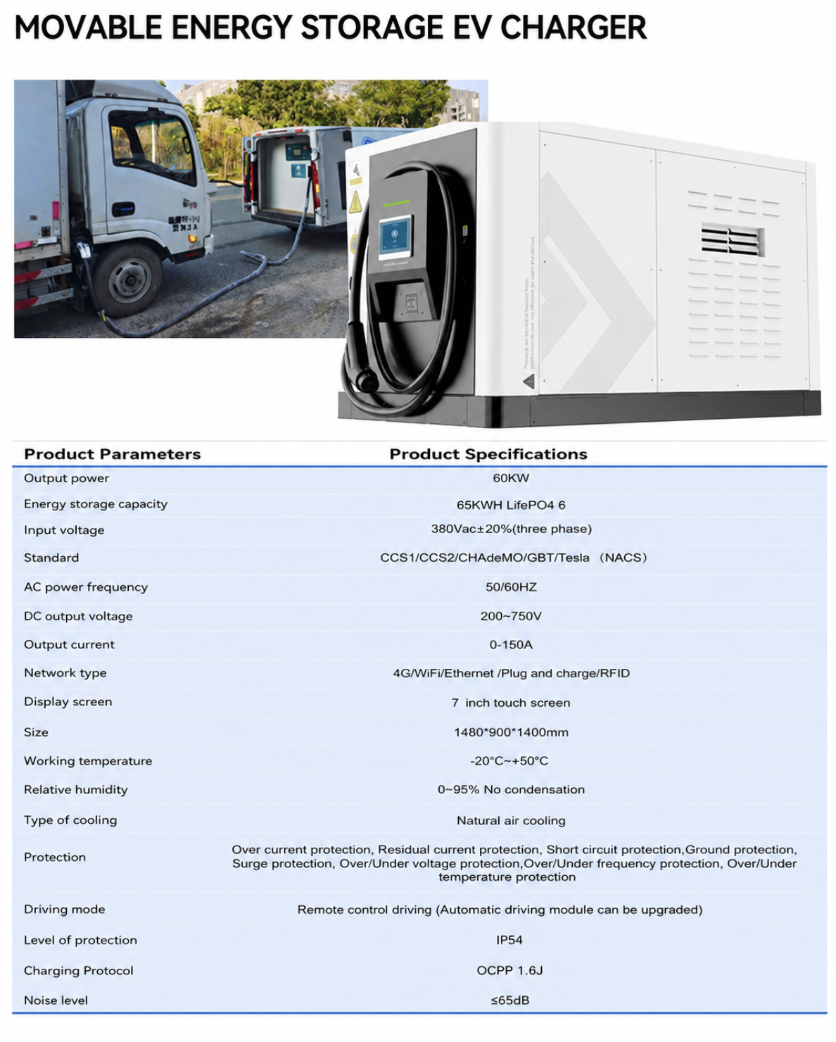 PMCC - Mobile Storage Charger specification image 2 - EV charging equipment for commercial charging infrastructure