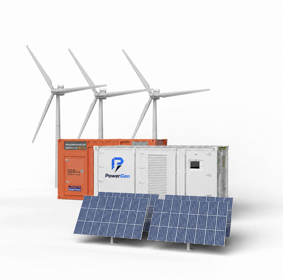 PMG 1-50MW Microgrid Hybrid Power Plant product image 2 - microgrid system with solar PV, battery storage, generator backup and EMS control