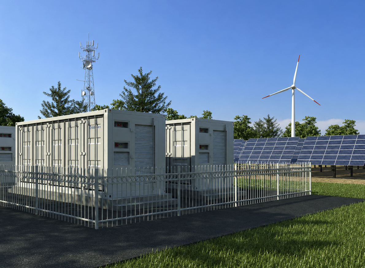 Off-grid microgrid system with solar battery storage and generator backup