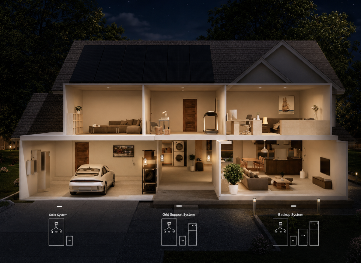 Residential all-in-one smart home energy system